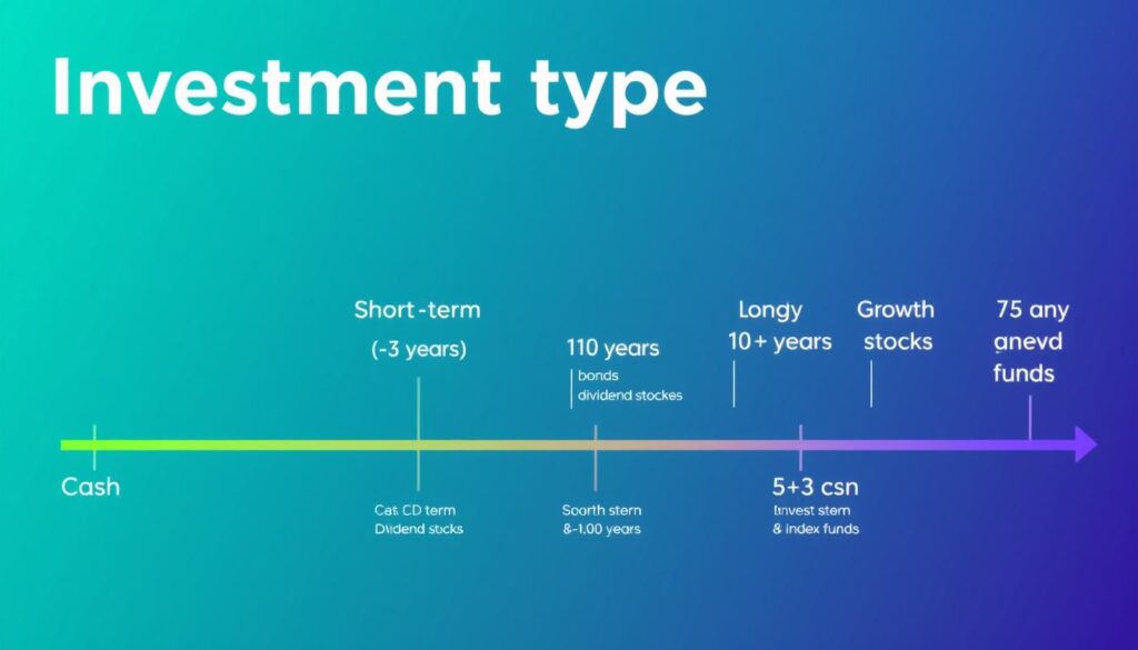 Investment time horizons showing short, medium, and long-term investment options